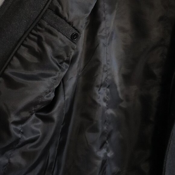 Black Label Mens Black Sz 40 Stockhomme Full Zip Buttoned Wool Blend Lined Coat - Picture 10 of 14